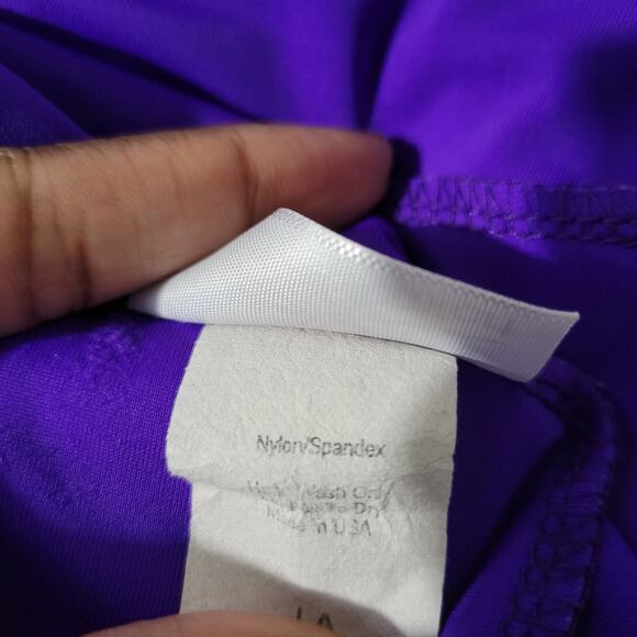 Nylon Unitard Purple Catsuit Spandex Shiny Retro Tank Full Length USA Size Large - Picture 8 of 15